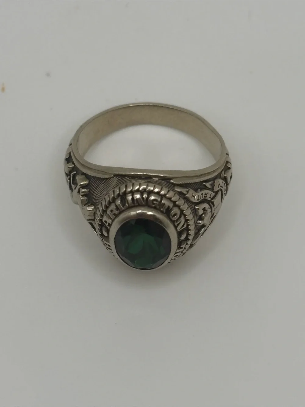 1971 Arlington High School Haltom 10K White Gold Class Ring Sz 7 7g Vintage